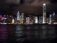 Hong Kong island at night