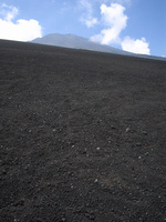 Mount Fuji volcanic ash slides